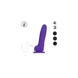 Realistický penis z měkkého silikonu fialový L