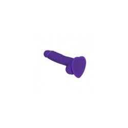 Realistični penis iz mehkega silikona vijolične barve S