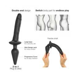 Dildo Swtich Plug-In Realistisk Sort L