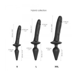 Dildo Swtich Plug-In Realistisk Sort L