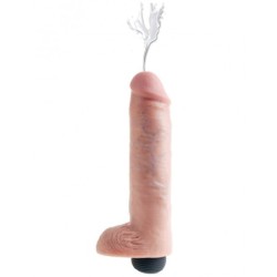 10'' Squirting Cock With Balls Light