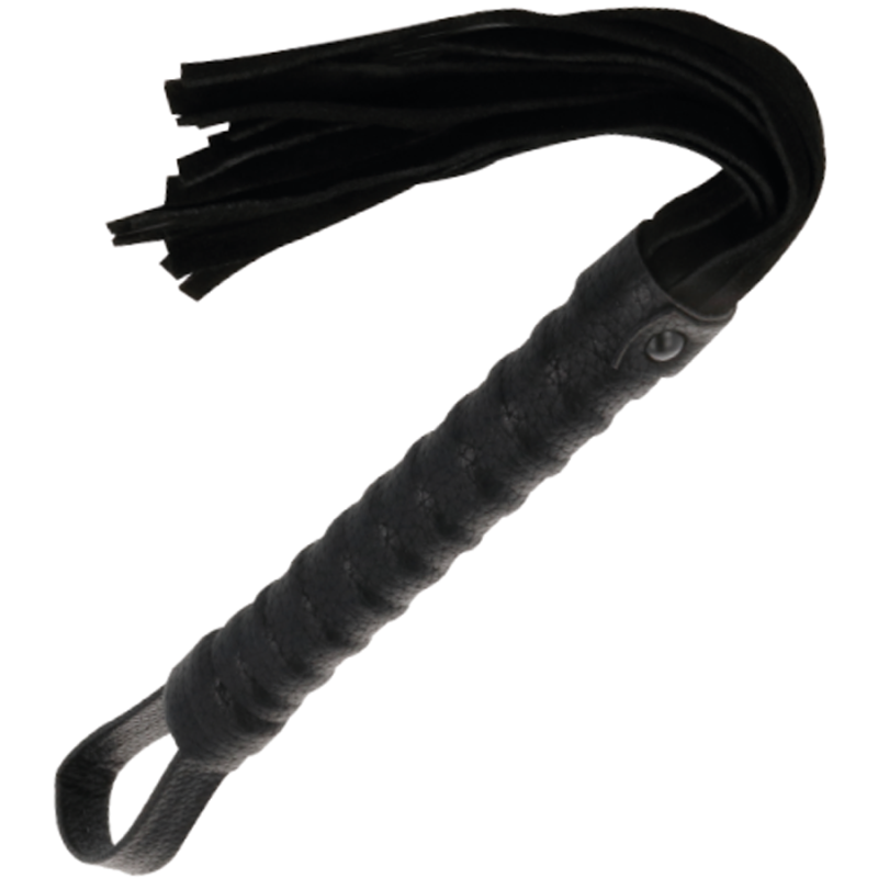 Sort Bondage Pisk Med Læderhåndtag Sort Bondage Pisk Med Læderhåndtag
