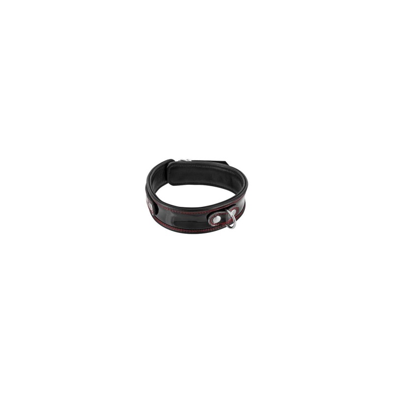 Premium Halsband met O-ring Zwart/Rood Premium Halsband met O-ring Zwart/Rood