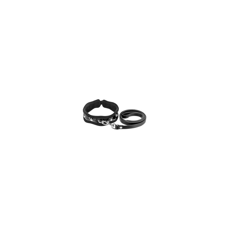 Premium Halsband Schwarz mit Leine Premium Halsband Schwarz mit Leine