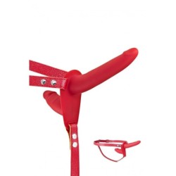 Arreio Strap-On Duplo Vermelho Silicone 155 Cm
