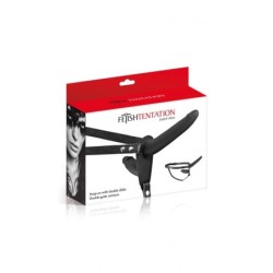 Zwart Siliconen Dubbele Strap-On Harnas 155 Cm