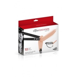 Sele Harness Strap-On Flesh Silikone Vibrator Usb 155 Cm