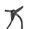 Arnés Strap-On Negro Silicona Vibrador Usb 15.5 cm