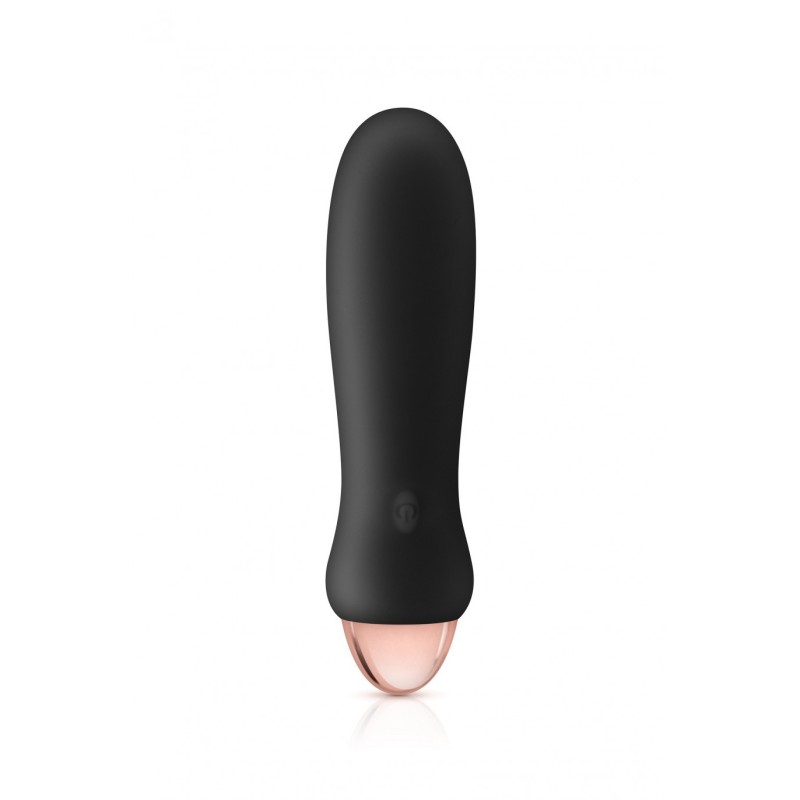 Mini Vibrator Silikonski Polnilni Sesalni Črn