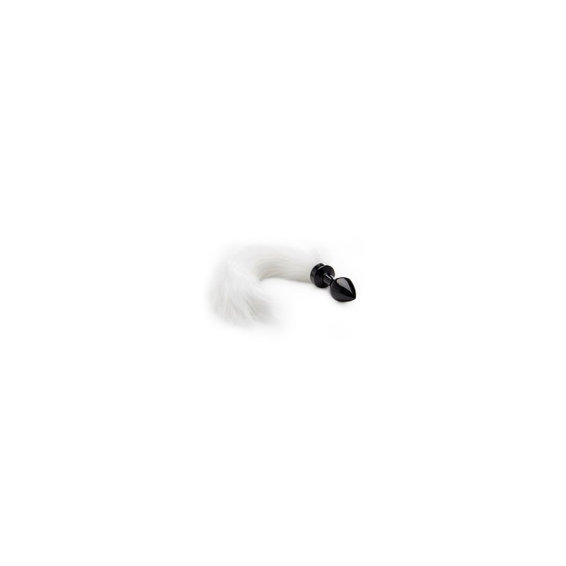 Sort Anal Plug med Hvid Hale Sort Anal Plug med Hvid Hale