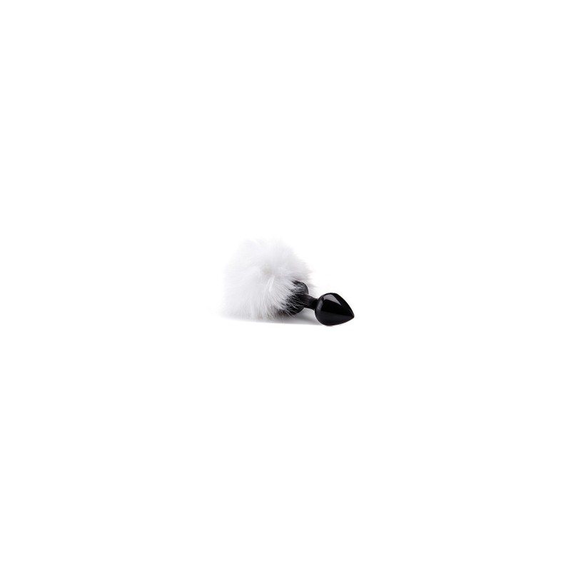 Plug Anal Noir Queue Lapin Blanc