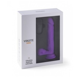 Realistinen vibraattori R16" Violetti 16 cm kaukosäätimellä"