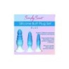 3er Set Silikon Plugs Blau