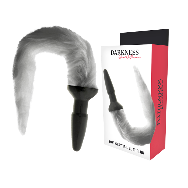 Plug Anal Silicone Com Cauda Cinza