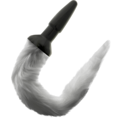 Plug Anal Silicone Com Cauda Cinza