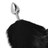 Plug Anale Argento 8 Cm Con Coda Nera