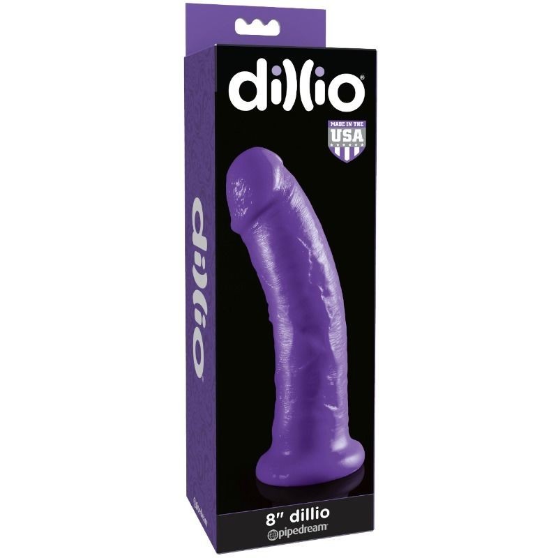 Dildo med sugekop 20,32 cm lilla