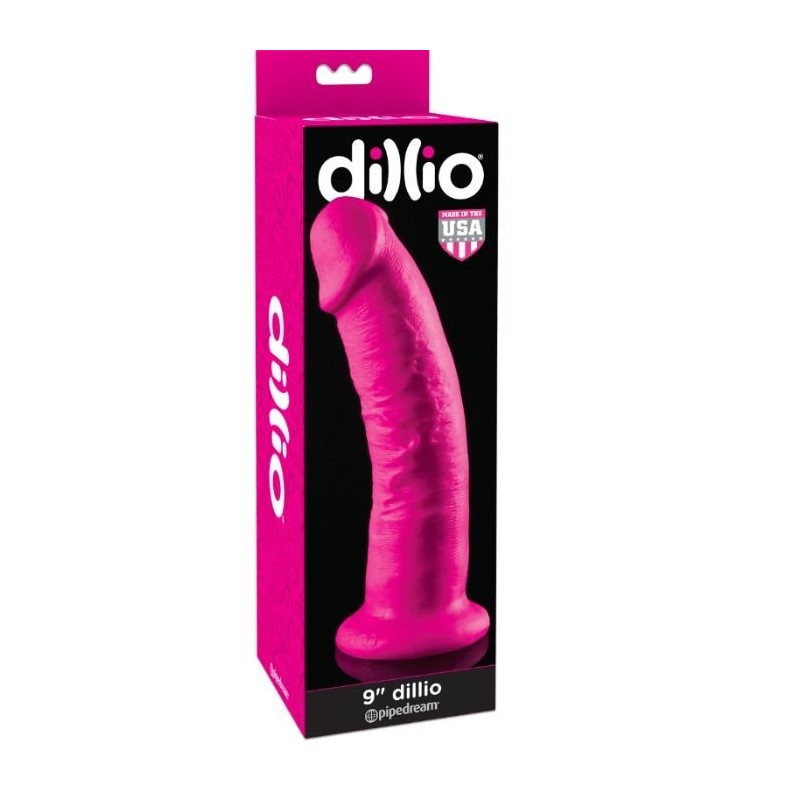 Rožnati dildo s priseskom 22,9 cm