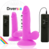 Flexibel Dildo med Vibration Lila 17 cm -O- 3.3 cm