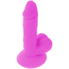 Dildo Flexible Con Vibracion Morado 17 Cm -O- 3.3 Cm