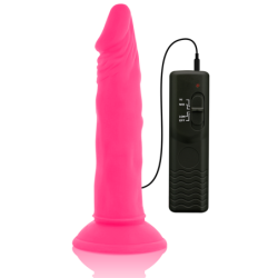 Paindlik vibreeriv dildo roosa 23 cm -O- 4,3 cm