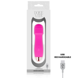 Polnilni vibrator Three roza 7 hitrosti