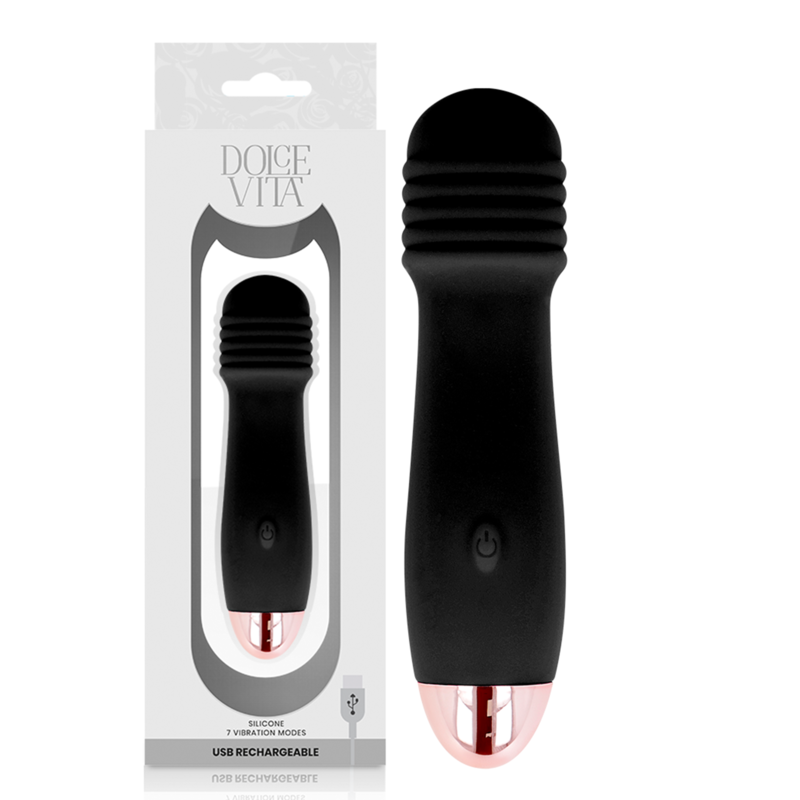 Genopladelig Vibrator Tre Sort 7 Hastigheder Genopladelig Vibrator Tre Sort 7 Hastigheder