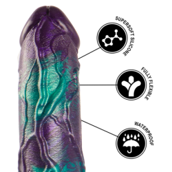Basilisk Dildo s dvojitým požitkem šupinatý velký