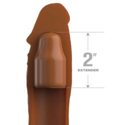 Fantasy X- Tensions - Manchon Pipedreams 20,32 Cm + Plug 5,00 Cm Inch Caramel
