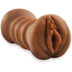 Realistisk onanerare med dubbel ingång, vagina & anus, brun