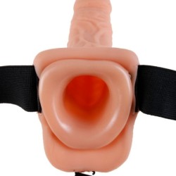 11 Arnês Vibrador Com Testículos Oco Man 27.9 Cm Natural