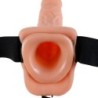 11 Arnês Vibrador Com Testículos Oco Man 27.9 Cm Natural
