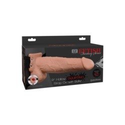 9 Postroj s realistickým ejakulačním penisem 22,9 cm
