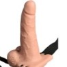 Adjustable Remote Control Realistic Cock With Balls Rechargeable Harness And Vibrator 15 Cm