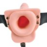 Adjustable Remote Control Realistic Cock With Balls Rechargeable Harness And Vibrator 15 Cm