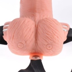 Harnais Ajustable Télécommande Pénis Réaliste Avec Testicules Rechargeable Et Vibrateur 15 Cm