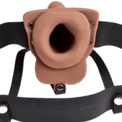 Imbracatura Regolabile Pene Realistico Con Testicoli Ricaricabile E Vibratore 15 Cm