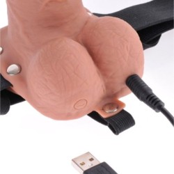 Nastavljiv Pas Realistični Penis Z Modami Polnilni In Vibrator 17.8 Cm
