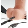 Ham Ajustabil Penis Realistic Cu Testicule Reîncărcabil Și Vibrator 23 Cm