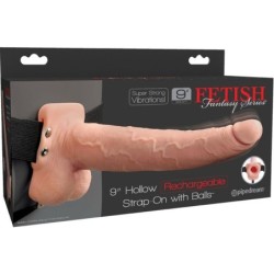 Imbracatura Regolabile Pene Realistico Con Testicoli Ricaricabile E Vibratore 23 Cm