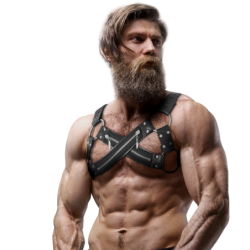 Nastavitelný postroj Bulldog neoprenový hrudní křížový se zipy pro muže