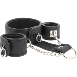 Halsband und Handschellen Veganes Leder mit Neoprenfutter