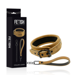 Fetish Submissive Origen - Coleira Com Corrente Com Forro De Neoprene