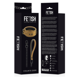 Fetish Submissive Origen - Collare Con Catena Foderato in Neoprene
