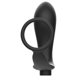 Anilla Pene Con Plug Anal Control Remoto Negro Recargable