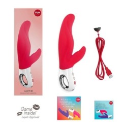 Lady Bi Dual Rabbit Vibrador Vermelho Índia