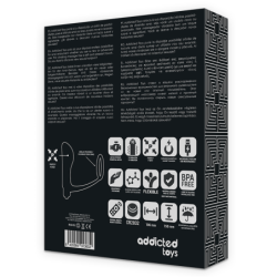 Anneau Pénien Avec Plug Anal Télécommandé Noir Rechargeable