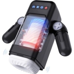 Game Cup - Male Vibrating Masturbator With Heat Function And Phone Stand - Black