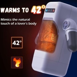 Game Cup - Mannelijke Masturbator Met Vibratie En Warmtefunctie Met Houder Voor Mobiele Telefoons - Zwart