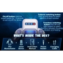 Game Cup - Masturbatore Maschile Con Vibrazione E Funzione Calore Con Supporto Per Cellulari - Nero